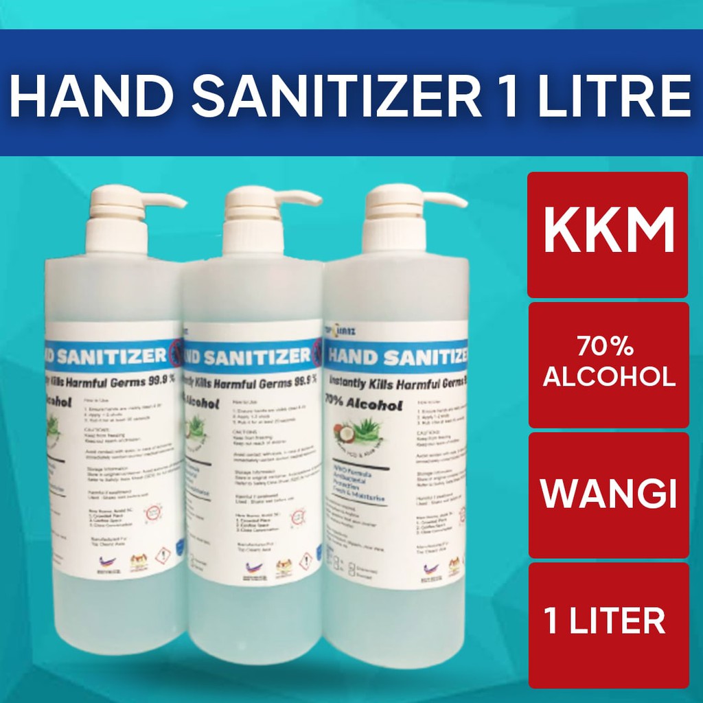 [SPECIAL DEAL) 1 LITER KKM GEL & LIQUID INSTANT HAND SANITIZER WANGI ...