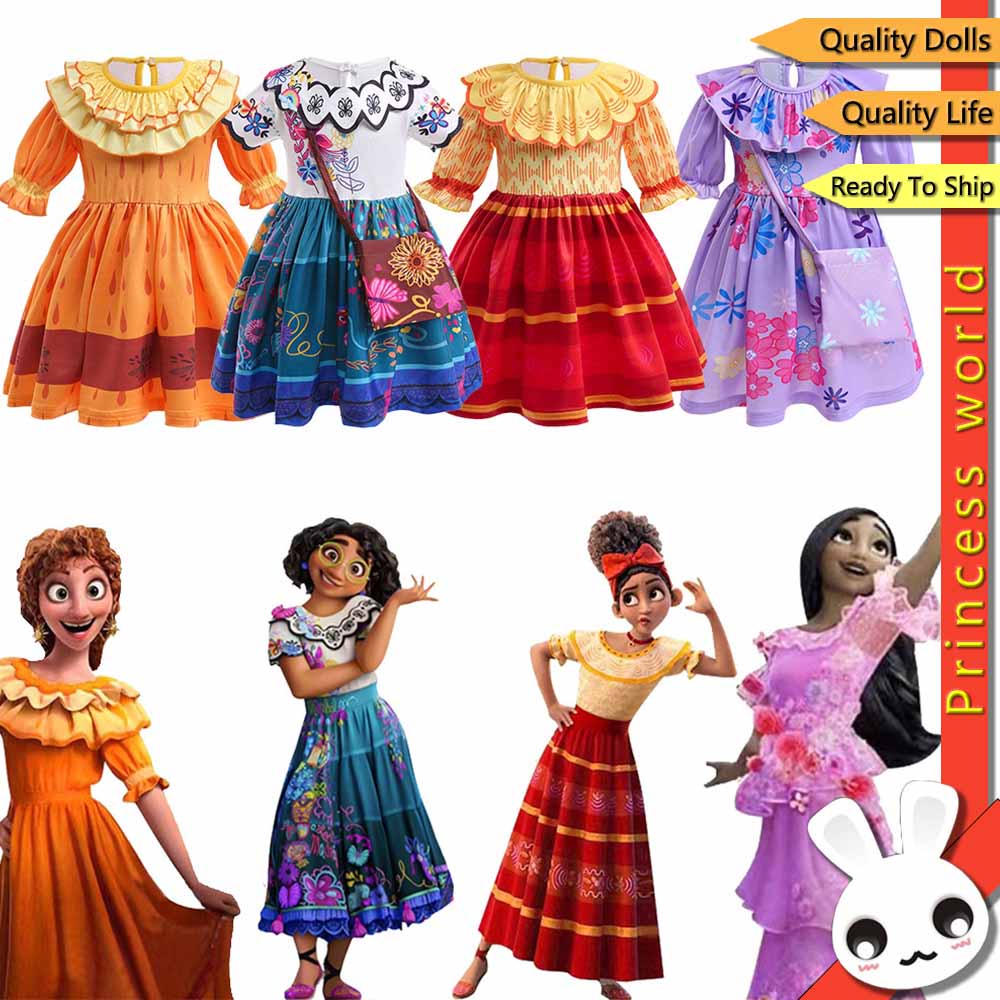 Kids Dress Encanto Costume 1-6Yrs Girls Dress of Mirabel Madrigal ...