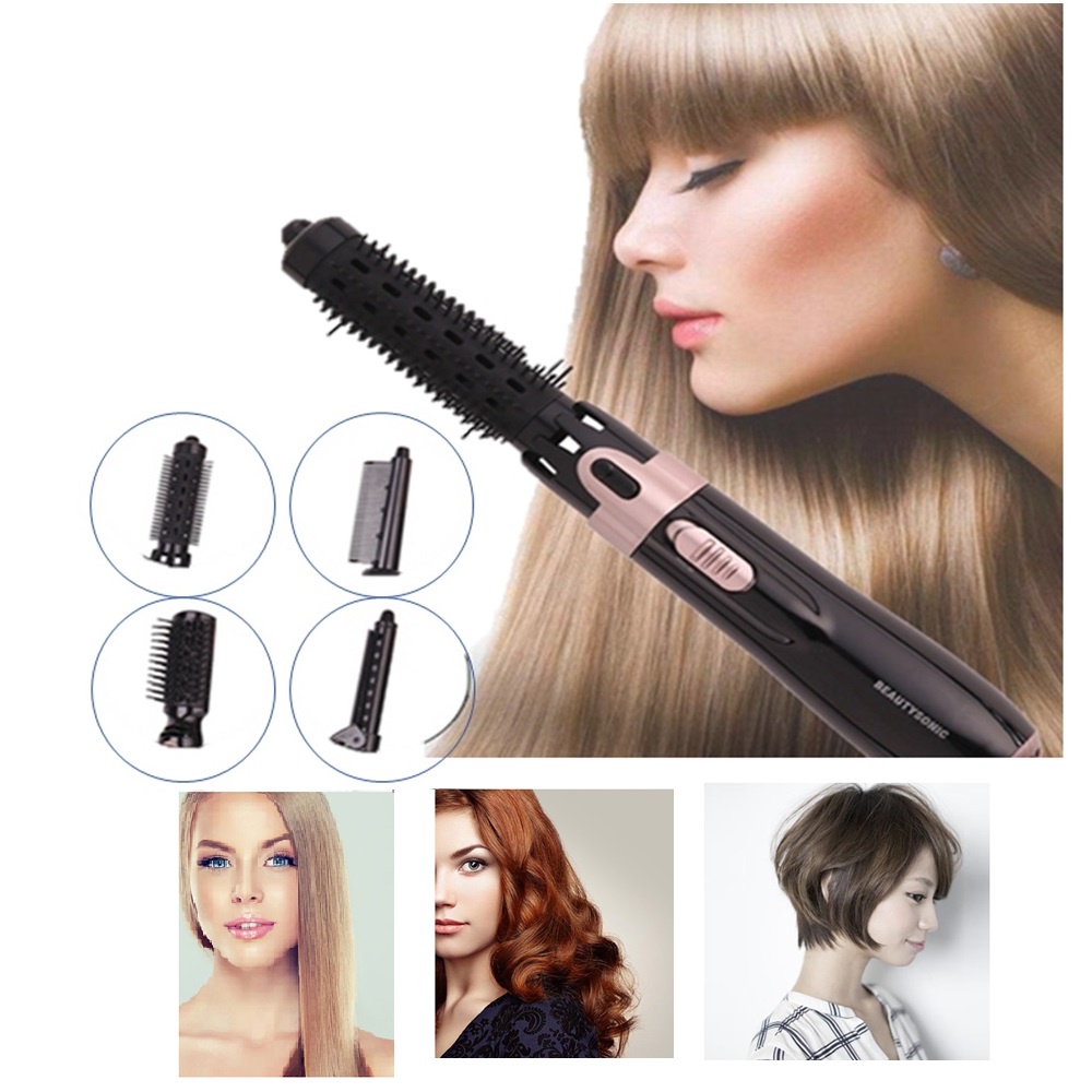 4 in 1 Hot Air Electric Hair Comb Kit Professional Hair Dryer Straightener  Curler Hair Styler Ion Dry and Wet Hair Dryer | Shopee Malaysia