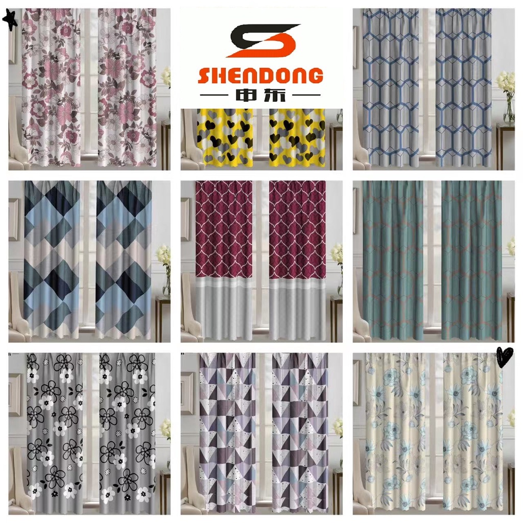 LANGSIR (120*220cm) Hook & Rod Type 2 Features in 1 Curtain / Semi