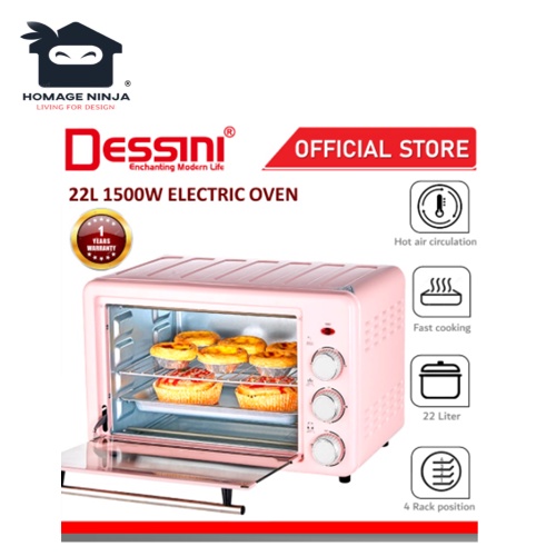 🔥PROMOTION🔥DESSINI ITALY Electric Oven Convection Hot Air Fryer Toaster Roaster Breakfast Machine Ketuhar (22L)