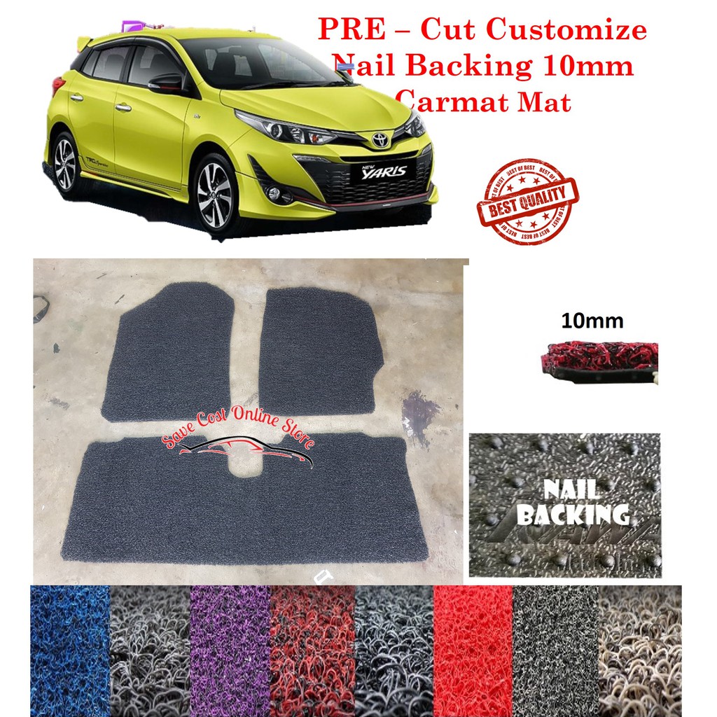 Toyota Yaris 2019 Customized Car Coil Floor Mat Carpet Nail