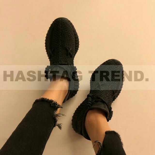 yeezy black non reflective on feet