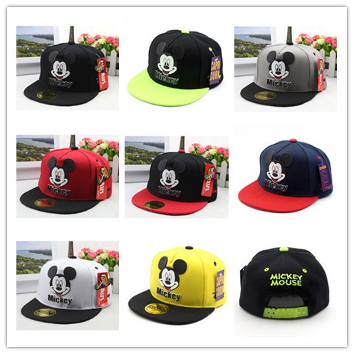 Kids Boys Girls Cartoon Mickey Mouse Baseball Cap Hip Hop Snapback Bboy Sun Hats