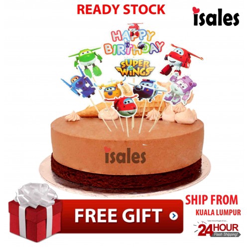 Ready Stock Isales Superwing Cake Cupcake Toppers Flag Birthday