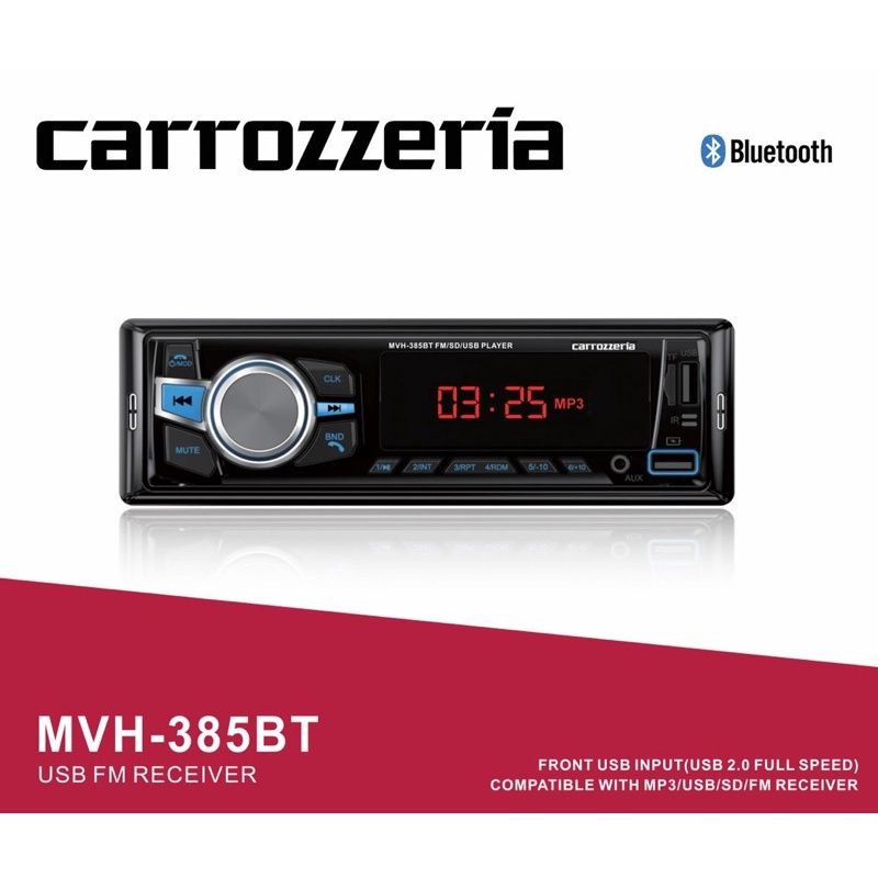 (free Pos) Carrozzeria Bluetooth player single din MVH385BT Shopee