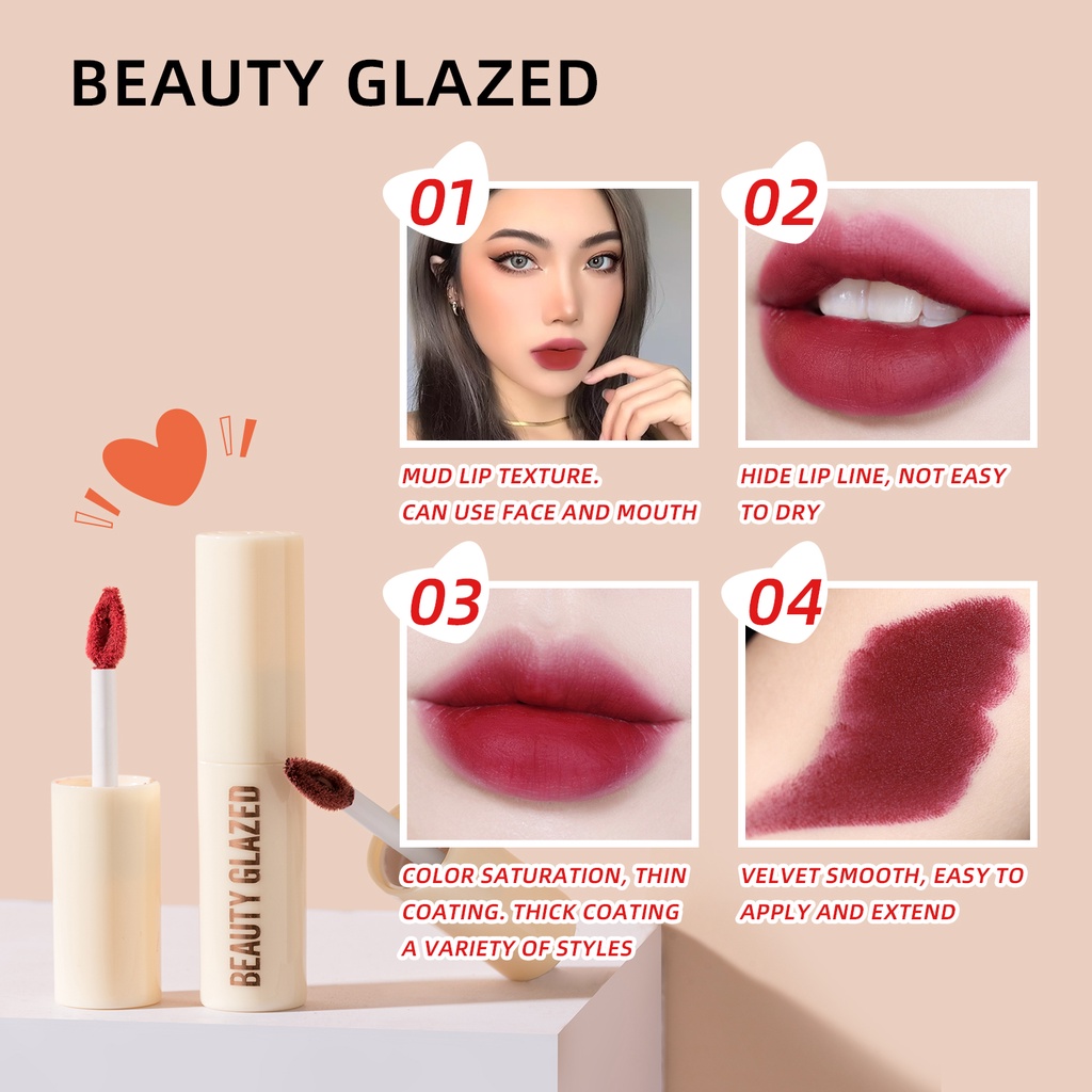 7 Colors Lip Glaze Mirror Gloss Not Fade and Non Stick Cup to Show White Lip Mud Lip Gloss Lipstick Long-Lasting Waterproof for Women and Girl Students Lip Glaze A 