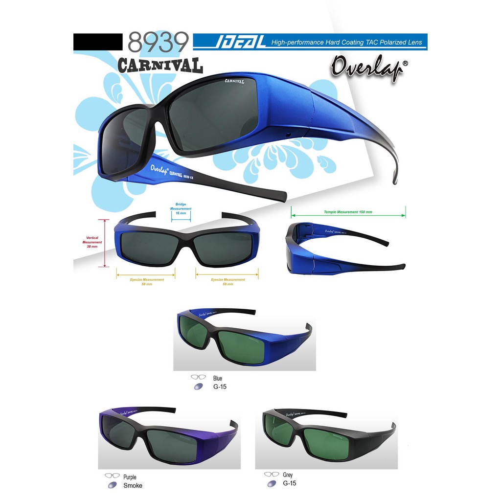 Ideal 8939 Unisex's HighPerformance Hard Coating TAC Polarized Lens