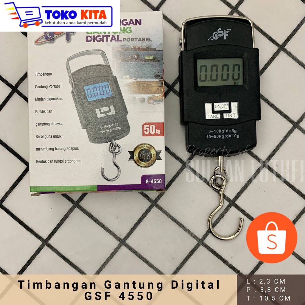 Gsf 4550 DIGITAL Hanging Scales / PORTABLE DIGITAL Hanging Scales 50KG Shopee Malaysia