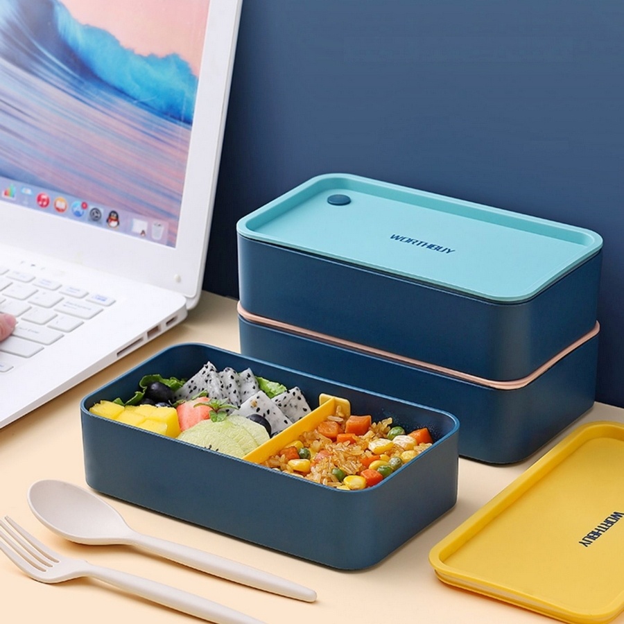 WORTHBUY STACKABLE BENTO BOX JAPANESE LUNCH BOX | Shopee Malaysia