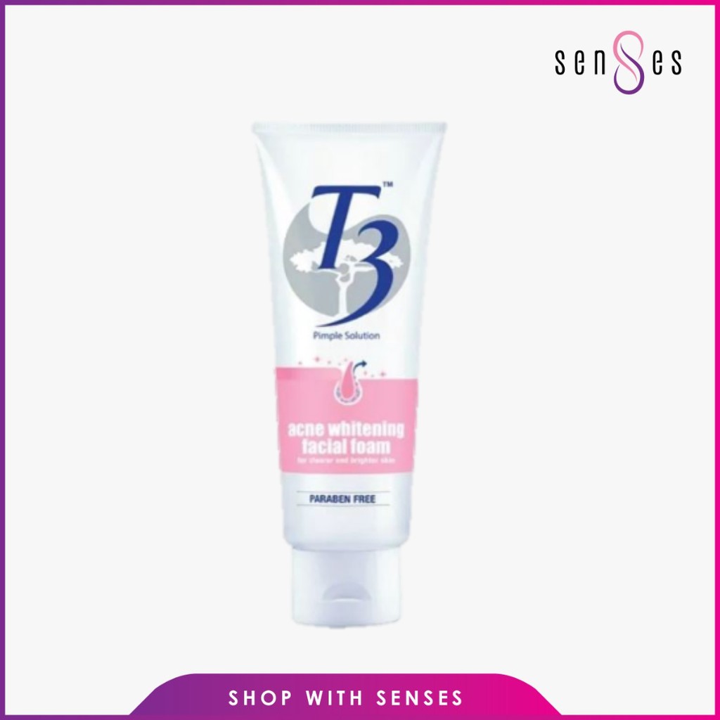 t3 acne whitening facial foam