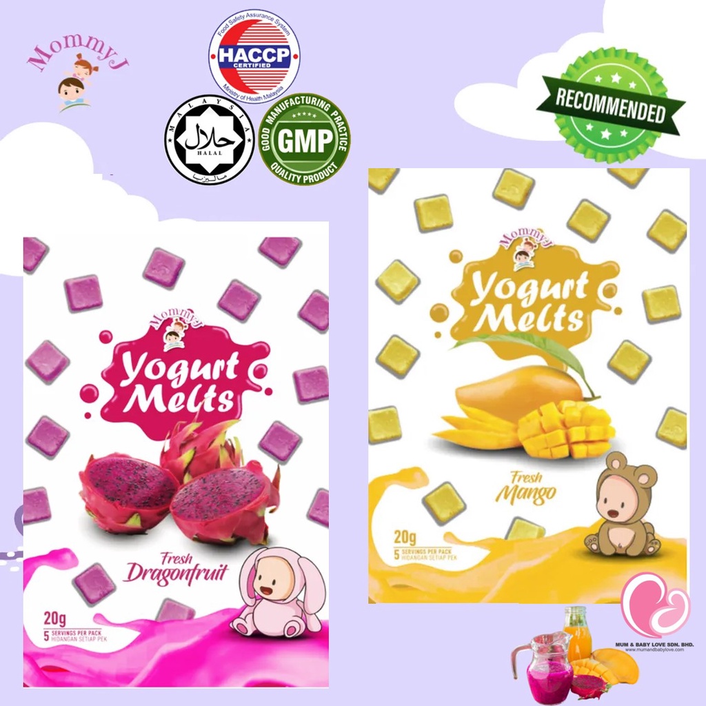 MommyJ Baby Yogurt Melts Baby Food Fresh Mango / Dragonfruit 20g