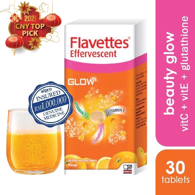 Flavettes Effervescent Glow Vitamin C 1000mg For Hair And Skin Health Orange 30 S Exp Date 07 22