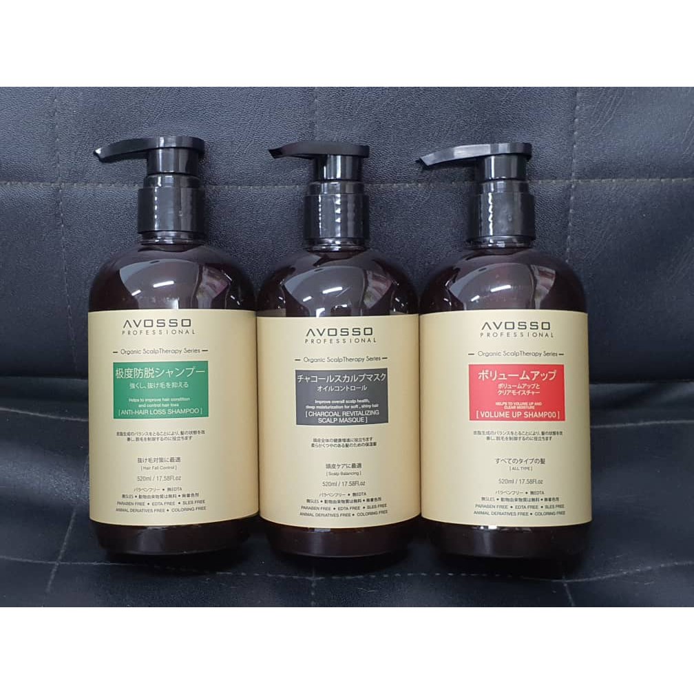 [READY STOCK] Avosso Professional Organic Scalp Therapy Series - 520ml