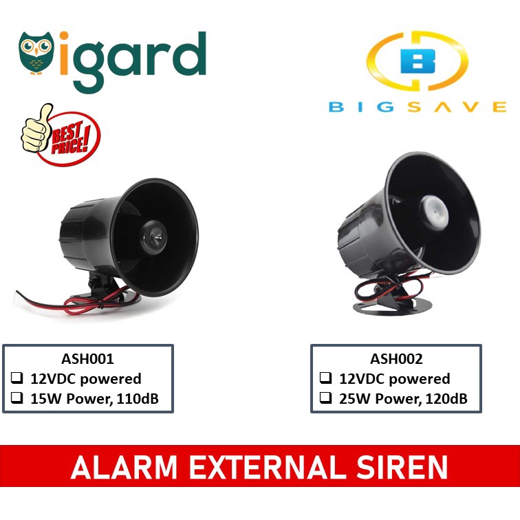 ALARM EXTERNAL SIREN HORN ASH001 (15W) / ASH002 (25W) Shopee Malaysia