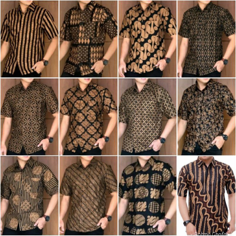 Risna Batik HRB026 Kenongo Hem Batik Shirt Men Short Sleeve Primis Premium Smooth Cotton M L XL XXL