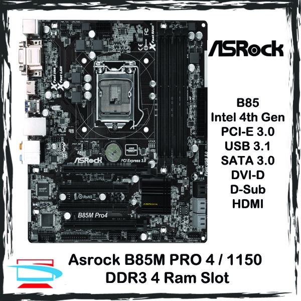 Asrock B85M-PRO3 B85M-PRO4 Socket 1150 DDR3 Intel B85 Motherboard USB 3 ...