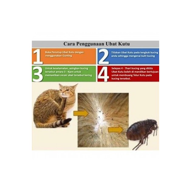 Ubat Kutu Kucing Murah  Flea Clear 2.5 ML Spot On Flea Tick 