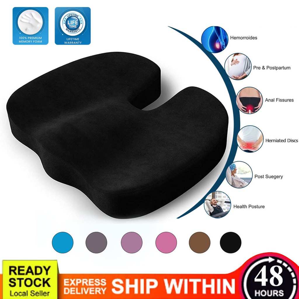 Non-Slip Office Chair Car Wheelchair Seat Cushions Cushion for Back Pain Tailbone Coccyx Sciatica Relief Peach Halves Comfort Memory Foam Seat Cushion 