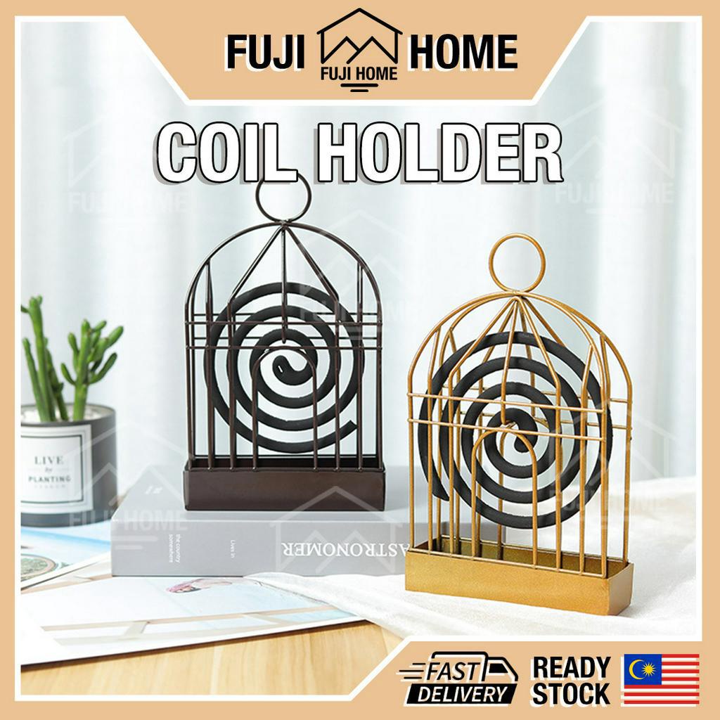 READY STOCKMosquito Repellent Coil Holder Mosquito Repellent Ashtray Coil Box Incense Holder Retro Incense Coil Burner