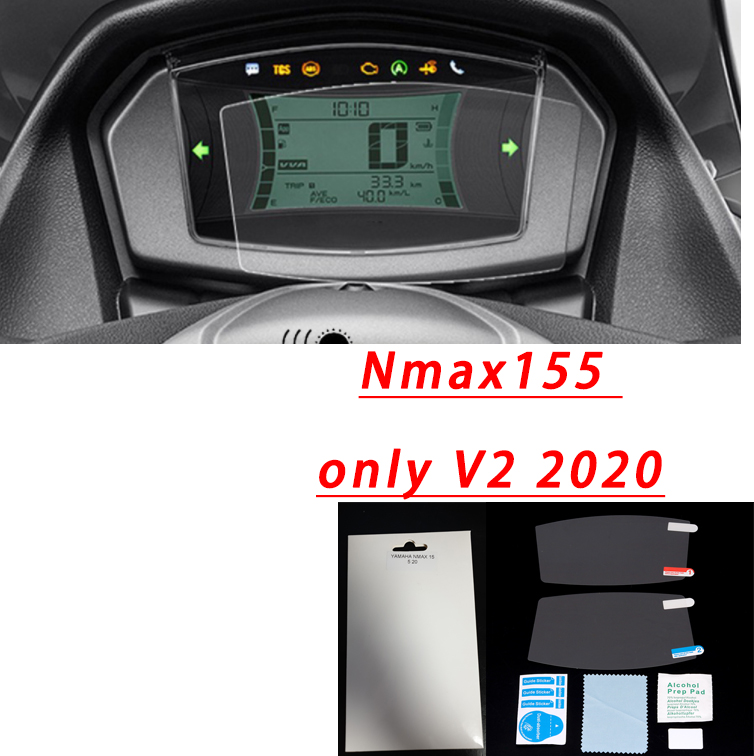 REALZION 2PCS 2020 NMAX V2 Motor Gadgets TPU panel film Instrument Sticker Motorcycle Accessorie Tempered screen protector For YAMAHA NMAX155 VVA 2020 2021