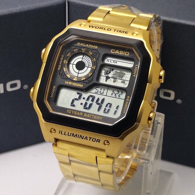 gold casio world time