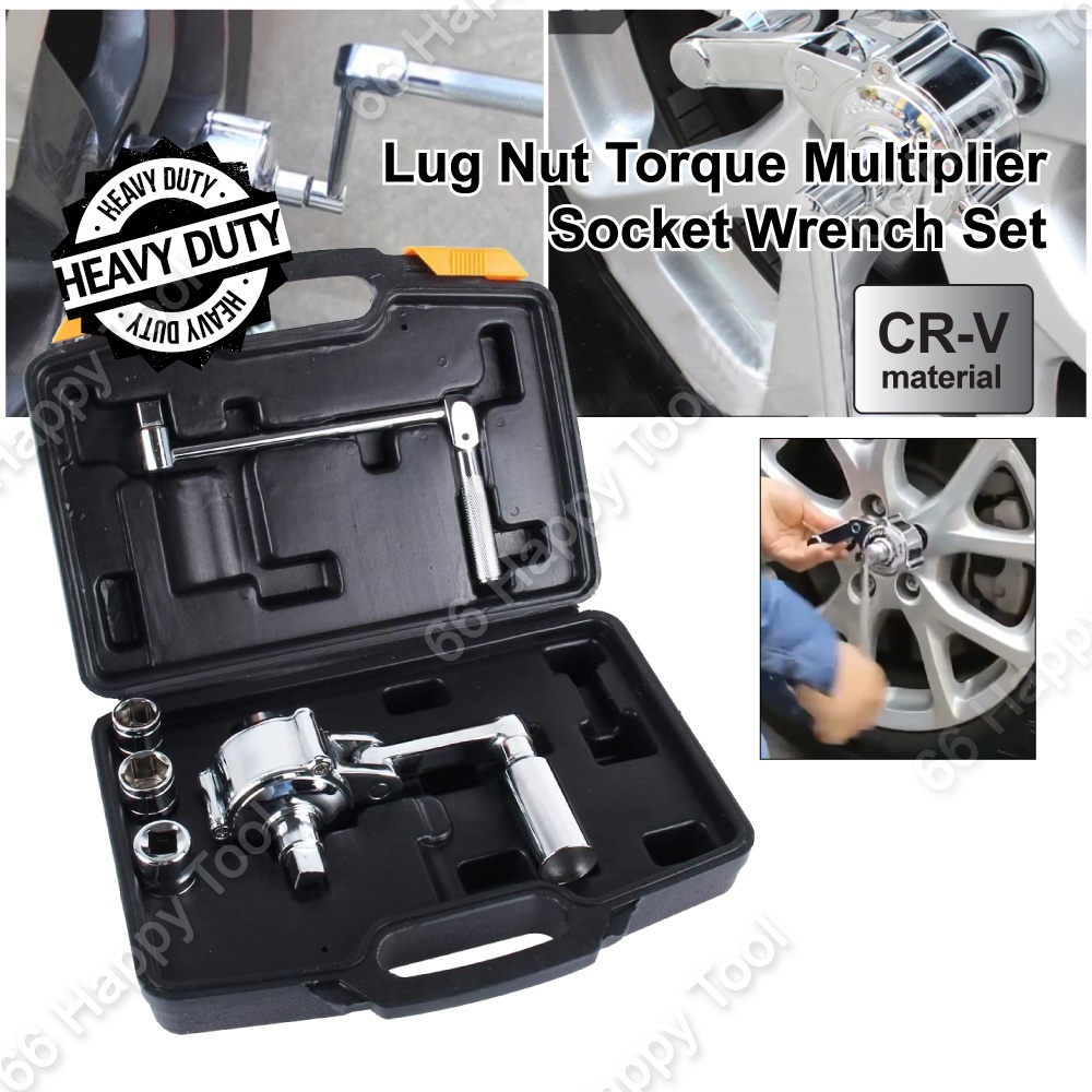Heavy Duty Lug Nut Torque Multiplier Wrench Set Socket Tools Removal Car Tire Tyre Hand Tool