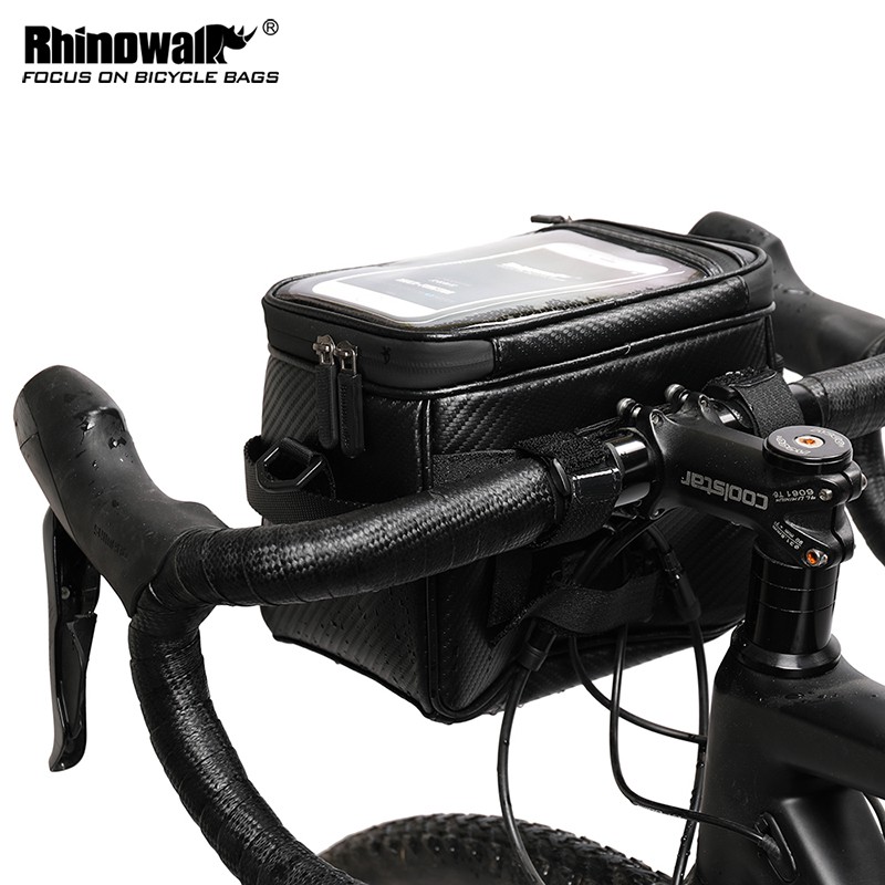 Bike Handlebar Bag Shoulder Bags Bicycle Front Tube Pouch with Touch Screen Pack
