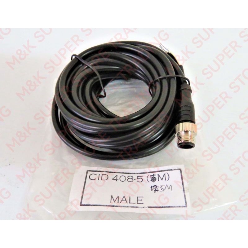 CID4085 CONNECTOR MALE M12 AXIAL 4 POLES CABLE PVC 5M Price per pc