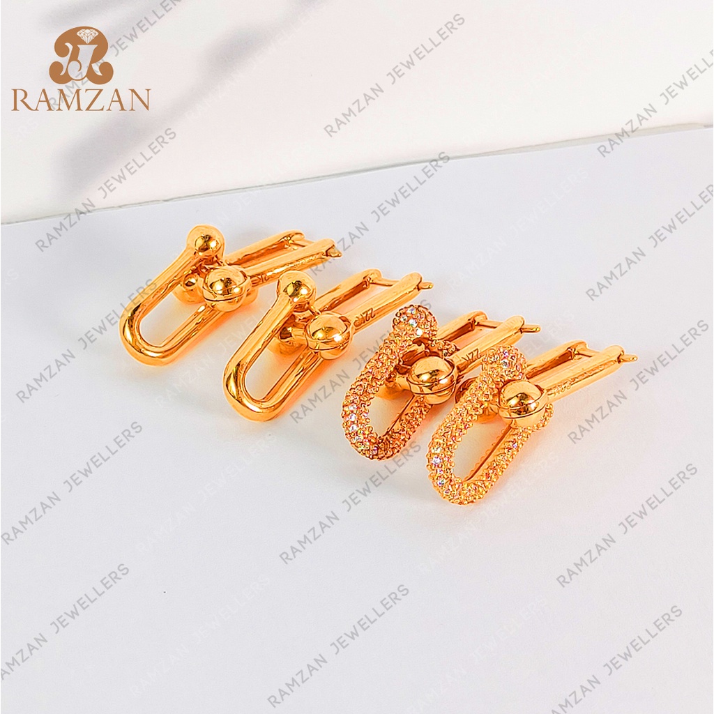 Subang Hardwear Paperclip Graffetta Emas 916 Tulen (916 Gold Earring ...