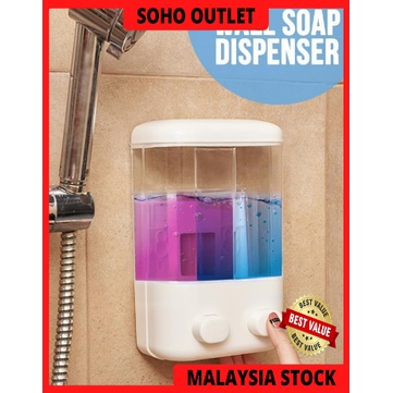 Bekas Sabun Shampoo Macam Hotel Lekat Kat Dinding Transparent Wall Soap Dispenser Easy Refill