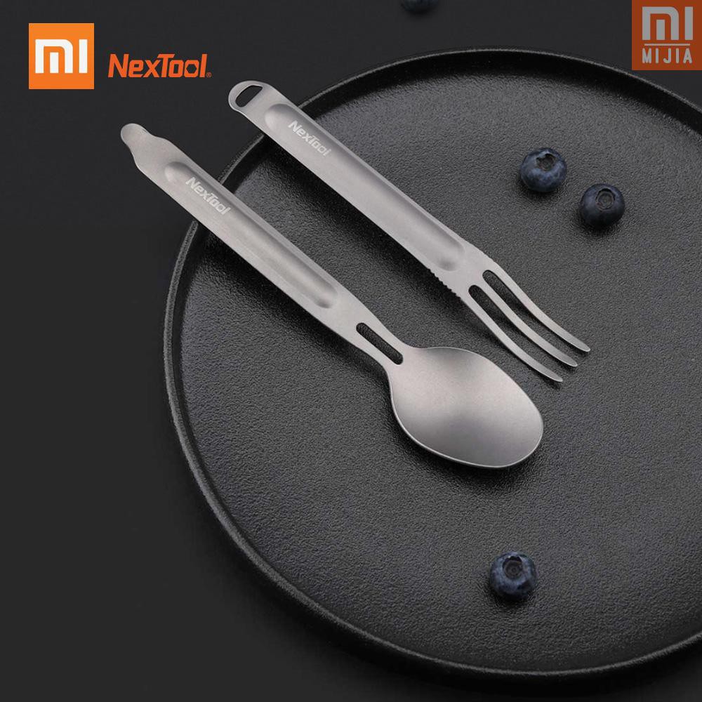 Titanium Camping Cutlery Utensils Sporks Portable Set Thick Flatware for Picnic