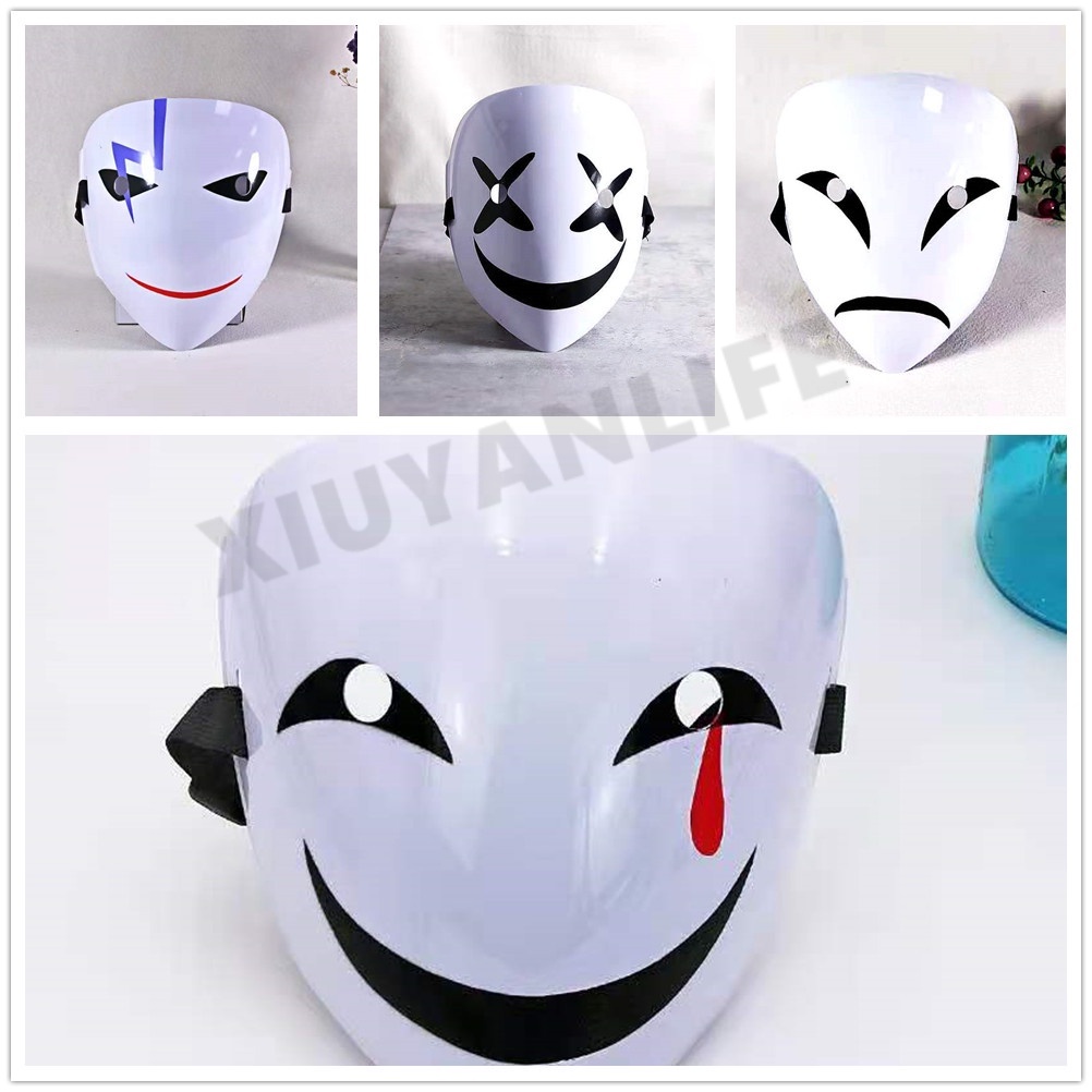 Halloween Full Face Mask Horror Guy V Anonymous Topeng Hacker Vendetta Clown Smile Cosplay Masquerade Props Naruto Leech