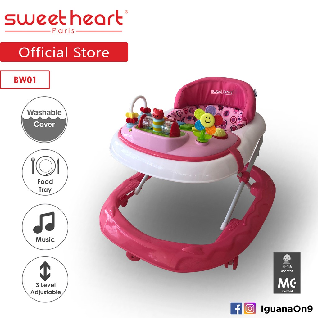 Sweet Heart Paris Baby Walker With 3 