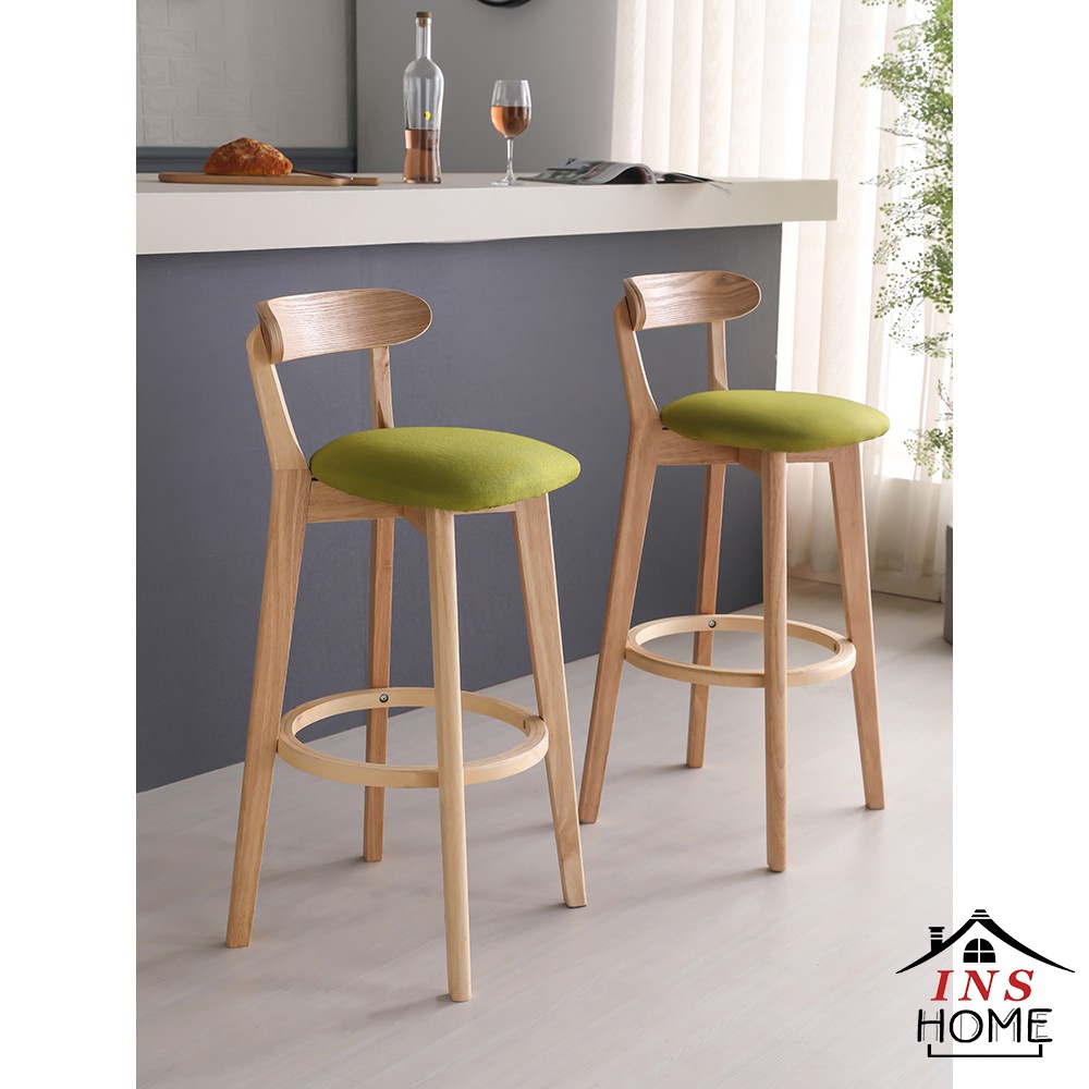 Solid Wood High Chair Modern Minimalist High Stool Bar Chair Front Desk ...