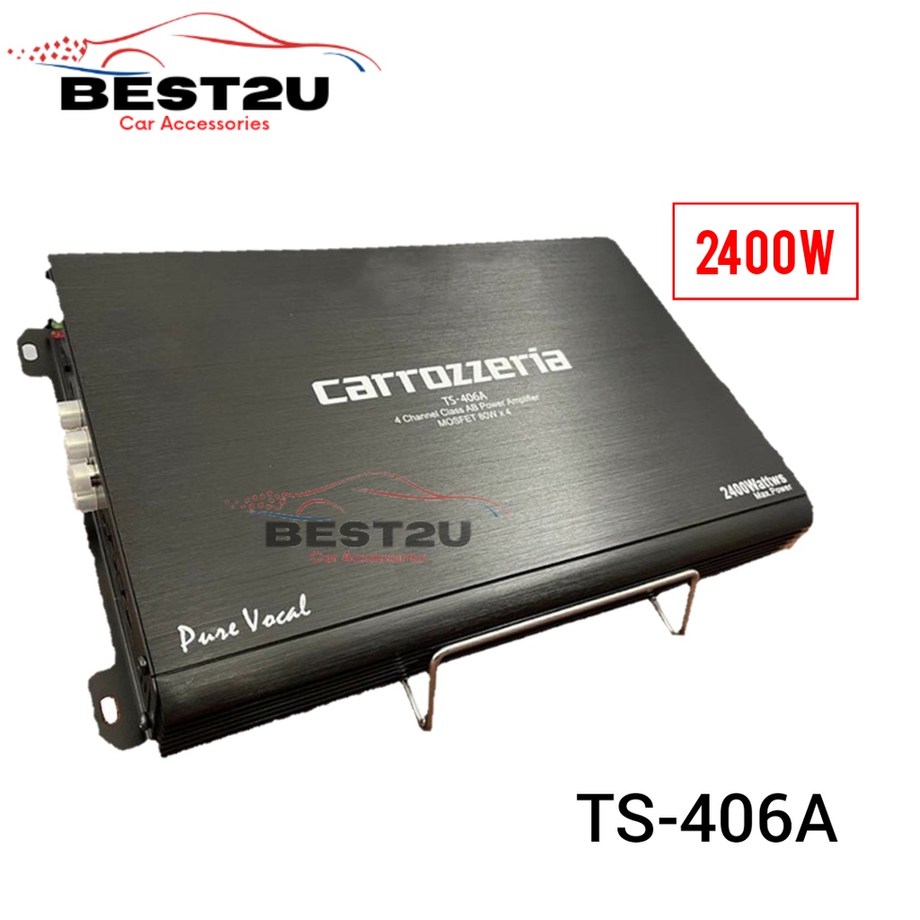 CARROZZERIA TS406A 4CH Power Amp 4 Channel Amplifier 2400 Watts