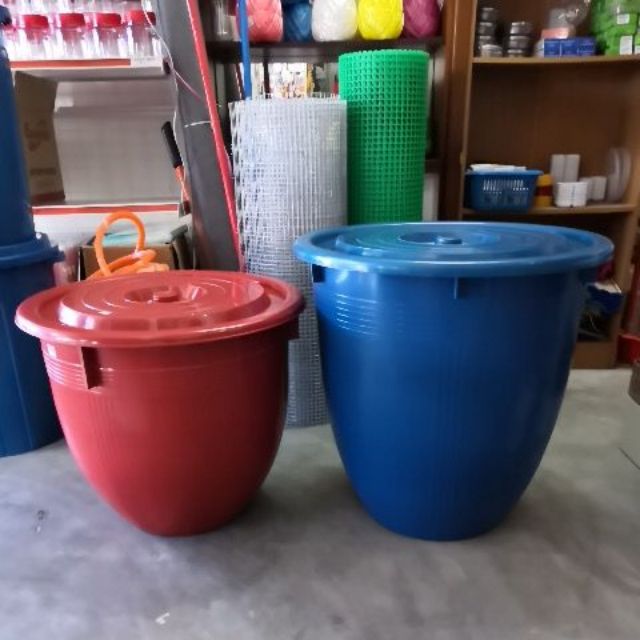 18gallon 24gallon 39gallon Water Tub Tong Mandi Tong Air Plastic Water Pail With Cover Shopee Malaysia