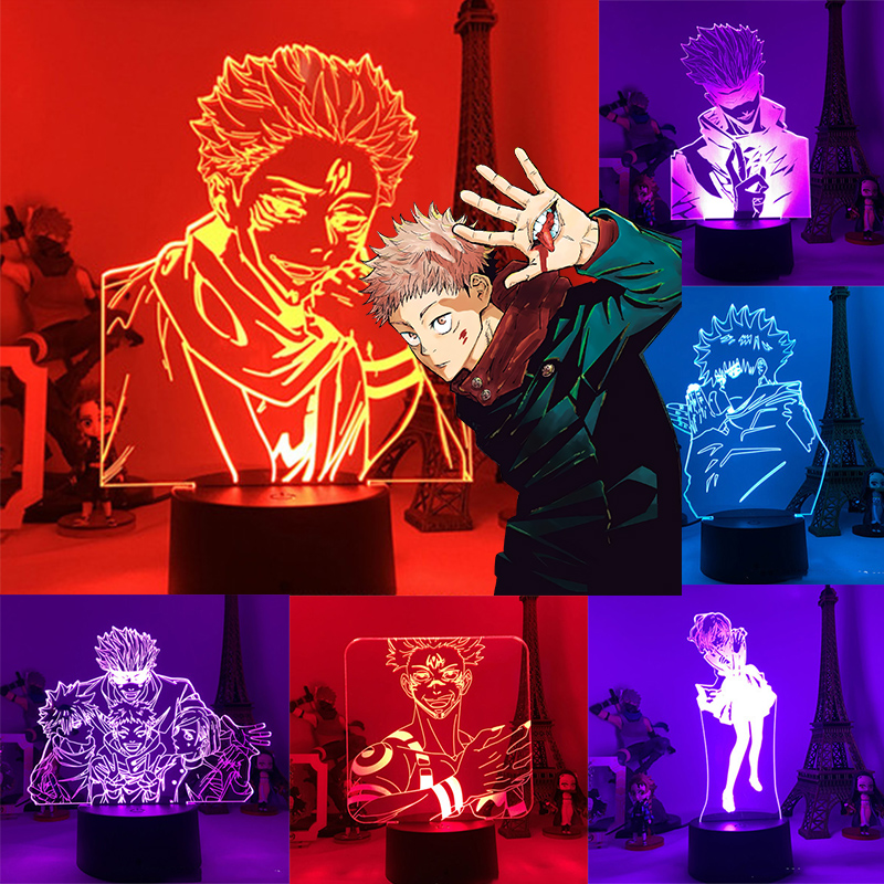 3d Lamp Jujutsu Kaisen Night Lights Usb Led Lighting Gojo Satoru Yuji Itadori Acrylic 7 Colours 7209