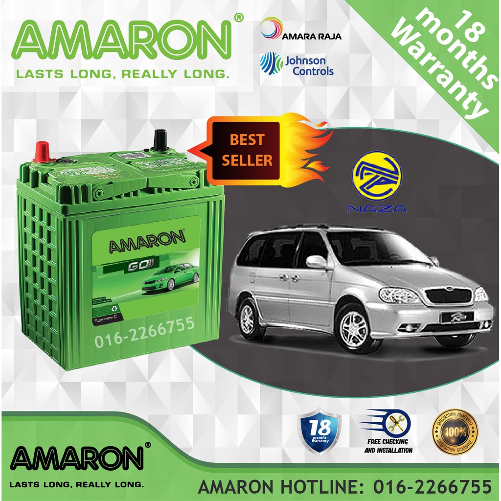 Naza Ria | AMARON GO 38B20L (NS40ZL) | Car Battery | Bateri Kereta ...