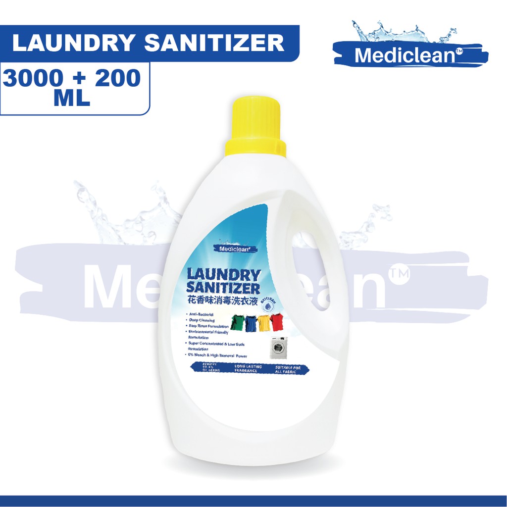 Mediclean Laundry Detergent with Sanitizer 3000ml + 200 ml