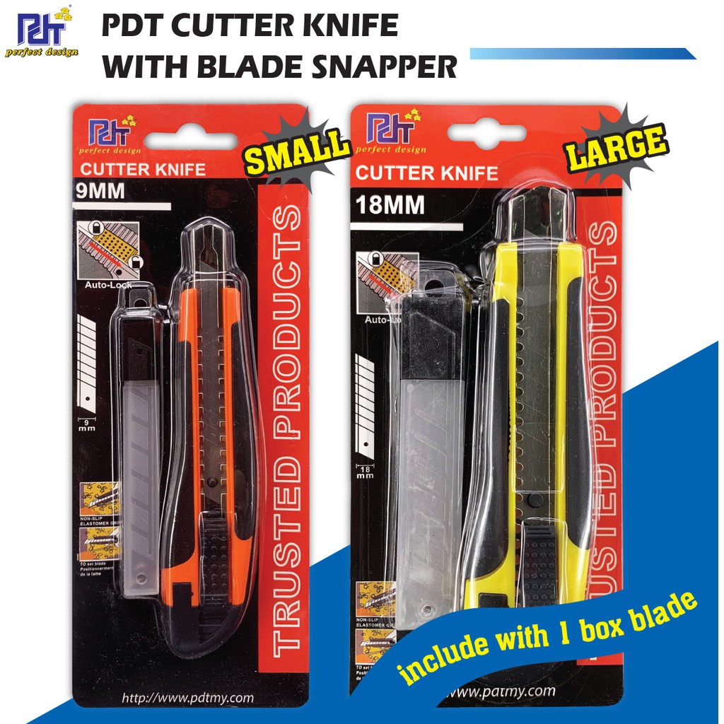 CUTTER KNIFE WITH BLADE SNAPPER ( SMALL & LARGE ) | Shopee Malaysia