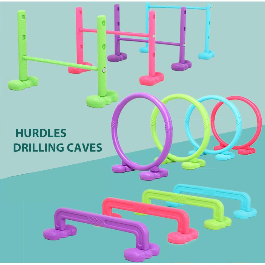 Sport Equipment Kids Plastic toys Hurdles Play, Drilling Caves, kindergarten indoor sport activity play