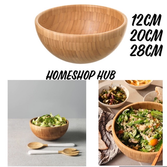 Dish Kitchen Dinning Room Wooden Bowl 20 cm Fruit Salad Nuts Serving Bowls 