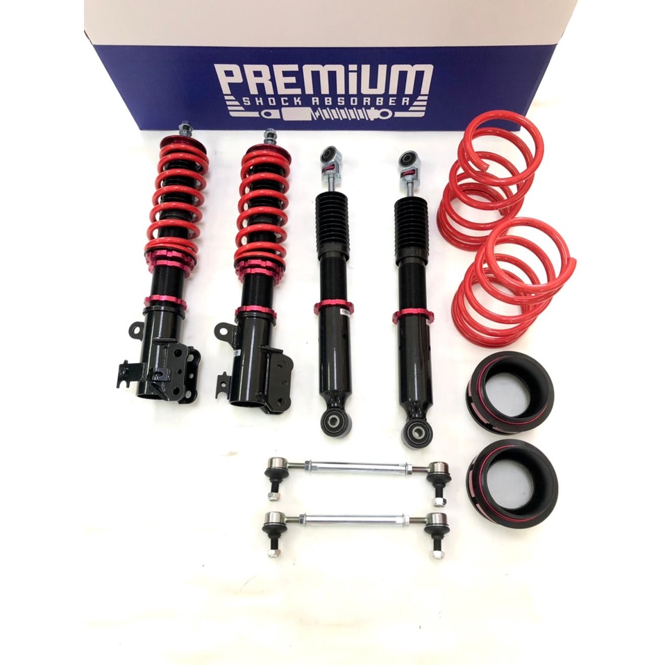 Perodua Alza Premium P6 fully adjustable absorber (monotube) Shopee