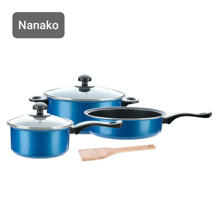 Non Stick Cookware Wok Pan Set Blue Gold Kuali Periuk Masak Kuality Terbaik Shopee Malaysia