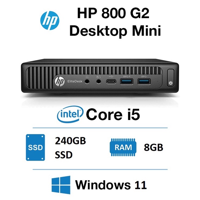 HP Elitedesk 800 G2 Mini PC Processor i5 6500T With Windows 11 Pro