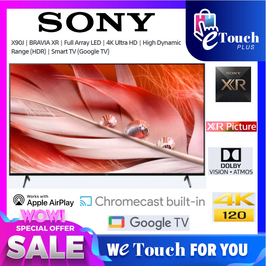 Sony 55 Inch Full Array Google LED 4K UHD HDR Android Smart TV Television XR-55X90J XR55X90J 55X90J X90J Compatible PS5