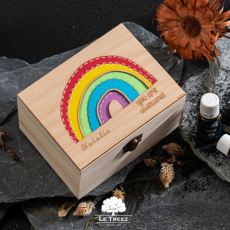 Ready Stock in Malaysia Young Living Doterra RAINBOW M Jewelry Rack Organiser Storage Essential Oil Wooden Box