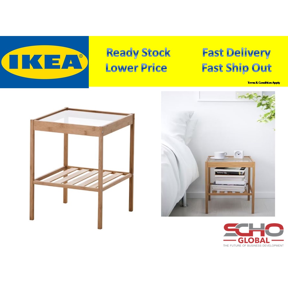 IKEA NESNA Bedside table, bamboo, 36x35 cm Shopee Malaysia