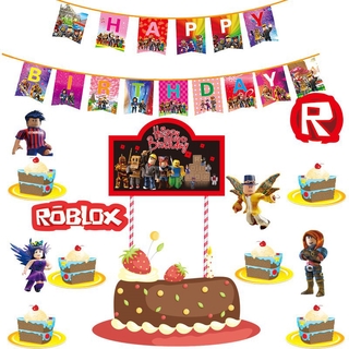 Game Roblox Themed Party Supplies Event Decor Disposable Tableware Set Cup Plate Pennants For Children Happy Birthday Decorate Shopee Malaysia - kek roblox